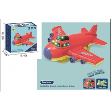 Самолет на бат., световые и звуковые эффекты, ездит, батарейки не входят в комплект, в/к 20*8,7*11,5 см 2101404