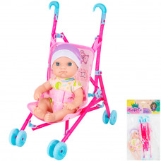 Пупс Miss Kapriz MK2320K-CC1 с коляской в пак. FCJ1061312   