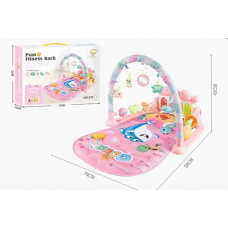Коврик детский мягкий, 5 подвесок, дуга,  мягконабивной, пианино, яркие цвета, свет и звук эффекты, 2162675