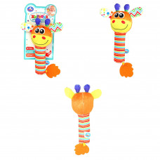 Текстильная игрушка погремушка - пищалка, жираф на блист. Умка UM-GIRAFE-24   