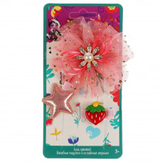 Аксессуары д/девочек ЭНЧЕНТИМАЛС 3 заколки с украшен. на карт. в пак. МИЛАЯ ЛЕДИ уп-12шт в кор.100уп HAIRCLIPS-D3-EN1