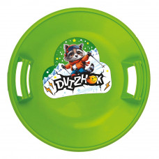 Санки ледянки Dvizhok круглые d54 см зеленые с наклейкой Енот У1071    Санки ледянки Dvizhok круглые d54 см зеленые с наклейкой Енот У1071
