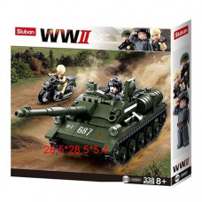 Конструктор WWII 38-0687 Вторая мировая война.Танк СУ 338 дет.в коробке    