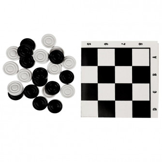 Настольная игра шашки Синий трактор в пакете с хэдером малого формата. Умные игры 4680107994356