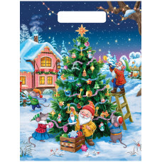 Пакет полиэтиленовый Гномы наряжают елку (36.5х48 см) 50мкм  ПП-5450